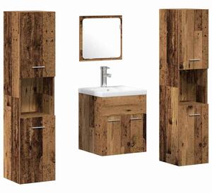 Fürdőszoba bútor szett 5 pcs Öreg fa 41 x 38.5 x 46 cm Faanyag