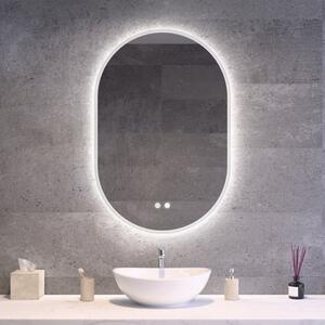 Ovális fürdőszobai LED tükör 60x90cm | Páramentesítő - Fényerő és színhőmérséklet szabályozás | Welland Paris