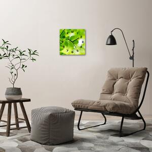 Szögletes üvegóra Zöld levelek