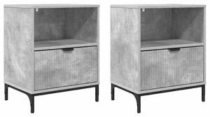 Éjjeliszekrények 2 pcs Beton szürke 49 x 36 x 61 cm Faanyag