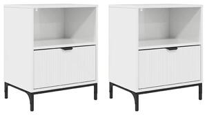 Éjjeliszekrények 2 pcs Magasfényű fehér 49 x 36 x 61 cm Faanyag