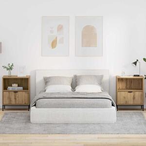 Éjjeliszekrények 2 pcs kézműves tölgy 49 x 36 x 61 cm Faanyag