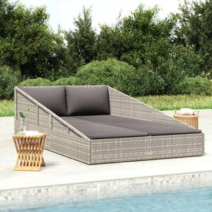 VidaXL szürke polyrattan kerti ágy 110x200 cm