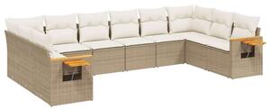 VidaXL Polyrattan Kerti Ülőgarnitúra - 10 részes - Bézs