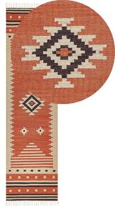 Narancssárga kilim pamut futószőnyeg 80 x 300 cm GAVAR