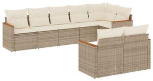 VidaXL Polyrattan Kerti Ülőgarnitúra - 8 részes - Bézs