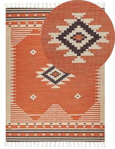 Narancssárga kilim pamutszőnyeg 160 x 230 cm GAVAR