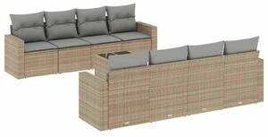 VidaXL Polyrattan Kerti Ülőgarnitúra - 9 részes - Bézs