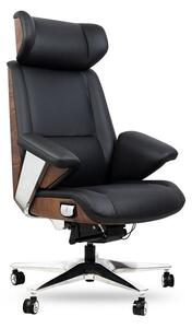King Home Comandor Prémium Irodai Szék Valódi Bőr Fekete
