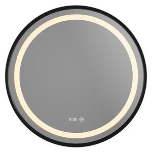 Welland Type-2F LED tükör - fényerő + színhőfok állítás + óra - Ø 60 cm