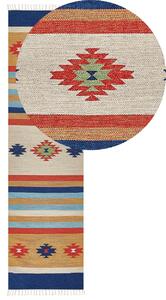 Színes kilim pamut futószőnyeg 80 x 300 cm TARONIK