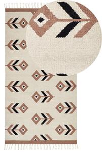 Bézs és fekete kilim pamutszőnyeg 80 x 150 cm NIAVAN