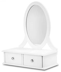 Fehér fiókos ékszertartó tükörrel - 37,5x16x30 cm