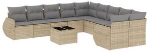 VidaXL Polyrattan Kerti Ülőgarnitúra - 11 részes - Bézs