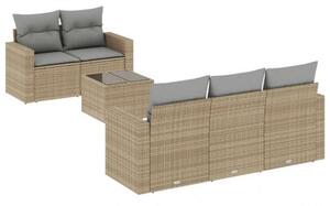 VidaXL Polyrattan Kerti Ülőgarnitúra - 6 részes - Bézs