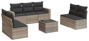 VidaXL Polyrattan Kerti Ülőgarnitúra - 8 részes - Világosszürke