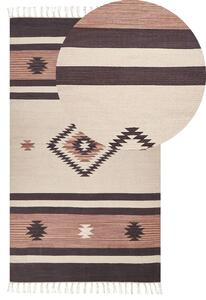 Barna és bézs kilim pamutszőnyeg 80 x 150 cm ARAGATS