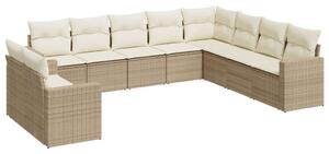 VidaXL Polyrattan Kerti Ülőgarnitúra - 10 részes - Bézs