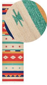 Színes kilim pamutszőnyeg 80 x 300 cm MARGARA