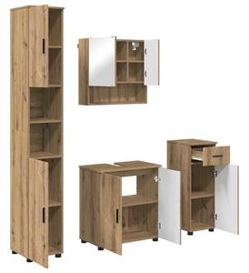 Fürdőszoba bútor szett 4 pcs kézműves tölgy 61 x 35 x 64 cm