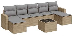 VidaXL Polyrattan Kerti Ülőgarnitúra - 8 részes - Bézs