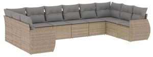 VidaXL Polyrattan Kerti Ülőgarnitúra - Bézs - 10 részes