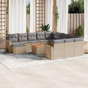 VidaXL Polyrattan Kerti Ülőgarnitúra - 13 részes - Bézs