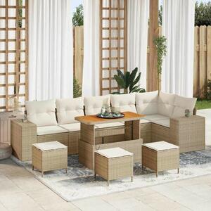 Kerti Kanapé Szett 10 pcs Beige és krém 110 x 55 x 71 cm