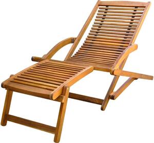 VidaXL Akácfa Napozószék Lábtartóval - 150cm