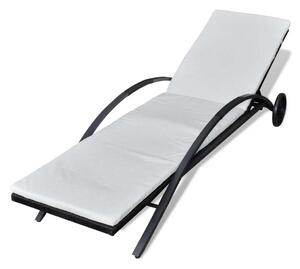 VidaXL Napozóágy - Fekete Polyrattan - 200cm
