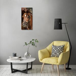 Négyszögletes fali üvegóra Portré egy ló