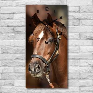 Négyszögletes fali üvegóra Portré egy ló