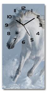 Téglalap alakú üvegóra Fehér ló galopp