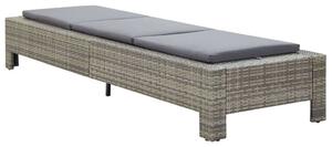 VidaXL szürke polyrattan napozóágy párnával