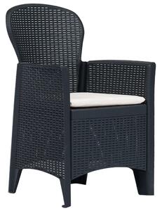 Kertbútor - Antracit Rattan Étkezőgarnitúra - 5 részes
