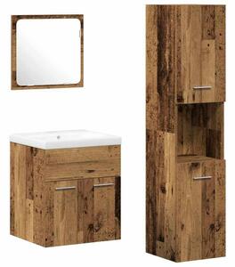 Fürdőszobai bútorkészlet 4 pcs Öreg fa 41 x 38.5 x 46 cm
