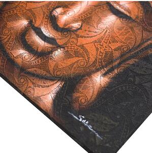 Buddha festmény, falikép - Réz-brokát hatás - 60x80 cm
