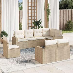 VidaXL Polyrattan Kerti Ülőgarnitúra - 8 részes - Bézs