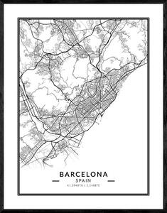 Barcelona térkép poszter, falikép
