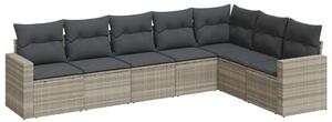 VidaXL Polyrattan Kerti Ülőgarnitúra - 7 részes - Világosszürke