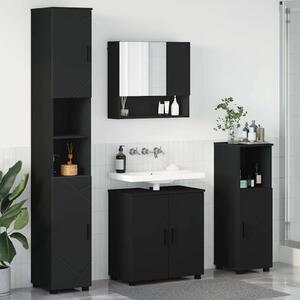 Fürdőszoba bútor szett 4 pcs Fekete 61 x 35 x 64 cm Faanyag