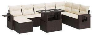 VidaXL Polyrattan Kerti Ülőgarnitúra - 9 részes - Barna