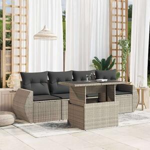 VidaXL Polyrattan Kerti Ülőgarnitúra - 5 részes, Világosszürke