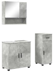 Fürdőszoba bútor szett 3 pcs Beton szürke 61 x 35 x 64 cm