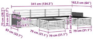 VidaXL Kültéri kanapé szett 6 pcs Természetes 79 x 79 x 37 cm