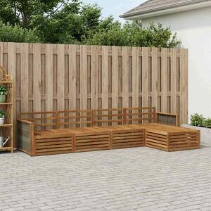 VidaXL Kültéri kanapé szett 5 pcs Természetes Tömör Akácfa