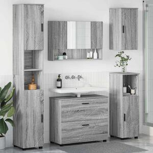 Fürdőszoba bútor szett 5 pcs Szürke sonoma 30 x 35 x 192 cm