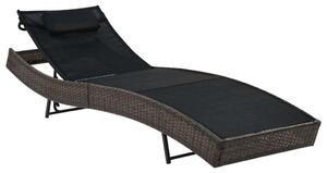 VidaXL Napozóágy - Barna Polyrattan - 213cm