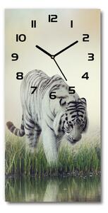 Négyszögletes fali üvegóra Fehér tigris