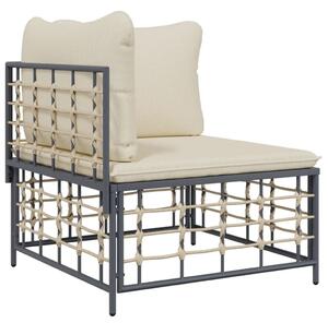 VidaXL Polyrattan Kerti Ülőgarnitúra - 4 részes - Antracitszürke